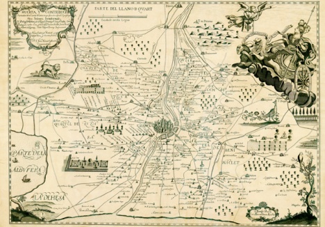Plano 'Huerta y contribución de la ciudad de Valencia' de 1695. / LP